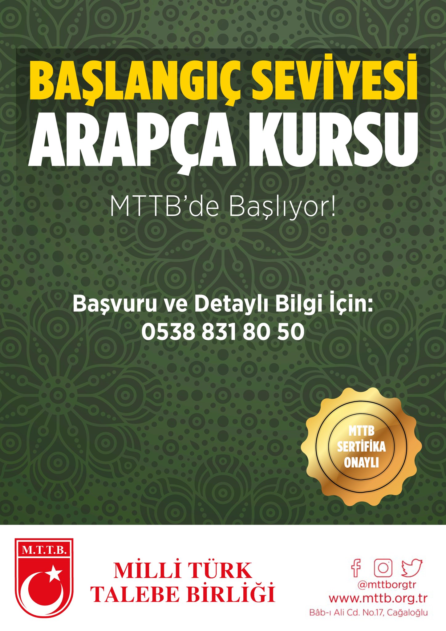 Başlangıç Seviyesi Arapça Kursu