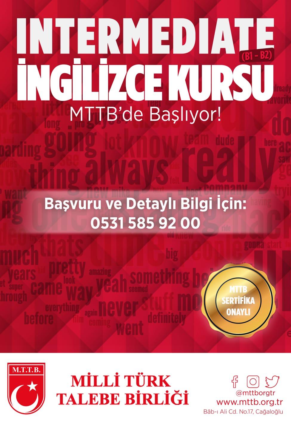 INTERMEDIATE (B1-B2) İngilizce Kursu