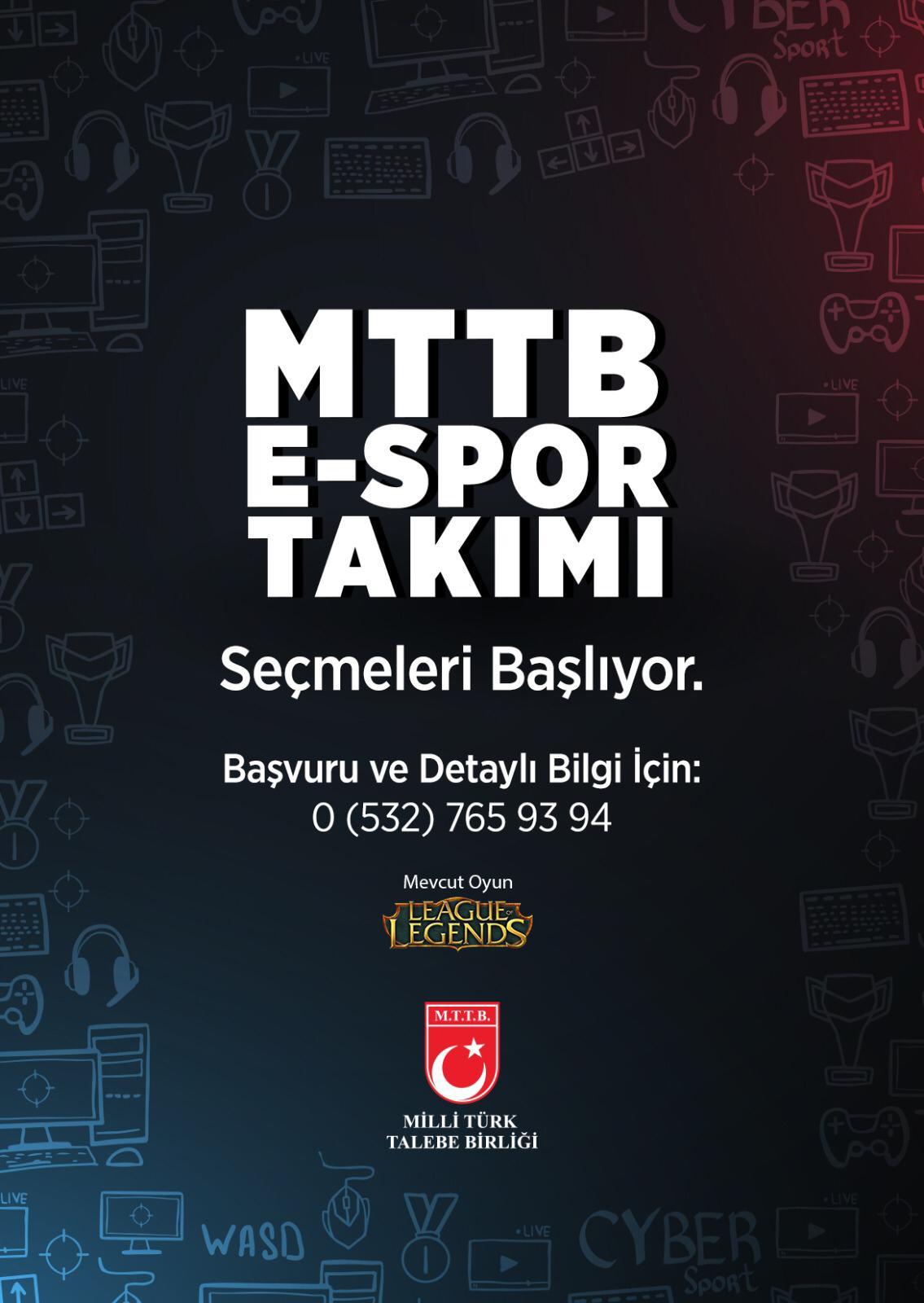 MTTB E-SPOR Takımı Seçmeleri Başlıyor!