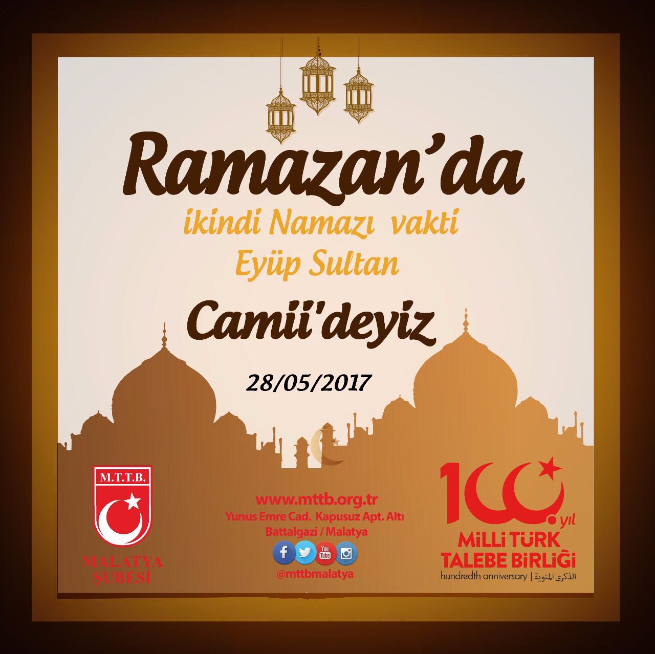 Malatya| Ramazan'da İkindi Vakti Eyüp Sultan Camii'deyiz.