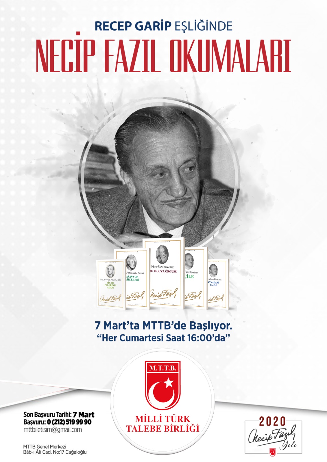 “Necip Fazıl Okumaları” MTTB’de başlıyor!